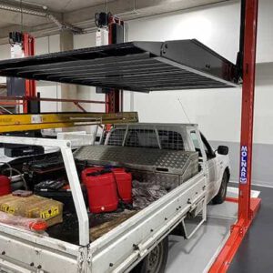 Laser 22CP 2 car stacker under platform clearance detail
