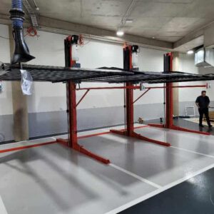 Laser 22CP multiple 2 car stackers in parking facility