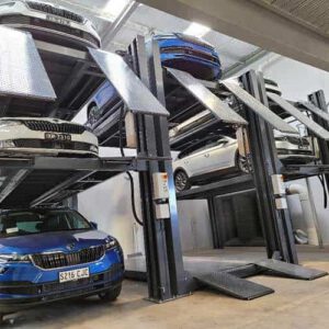 Laser 43CP multiple 3 car stackers installation