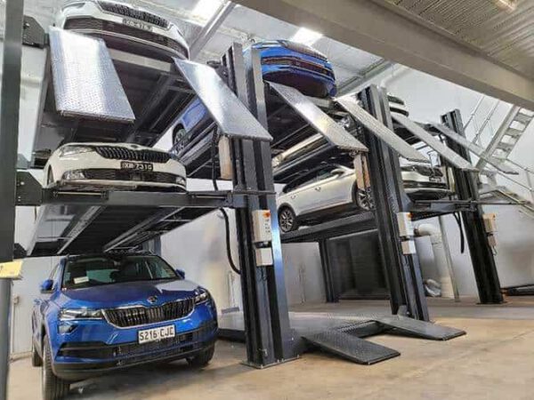 Laser 43CP multiple 3 car stackers installation