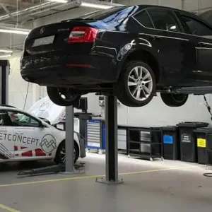 Maestro 35 2 post hoist in workshop environment