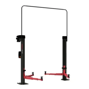 Maestro 35F 2 post hoist with vehicle raised for servicing