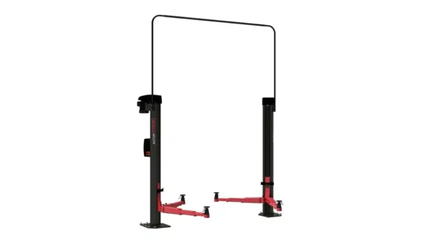 Maestro 35F 2 post hoist with vehicle raised for servicing