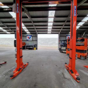 CM245-A 2 post hoist installed in service bay
