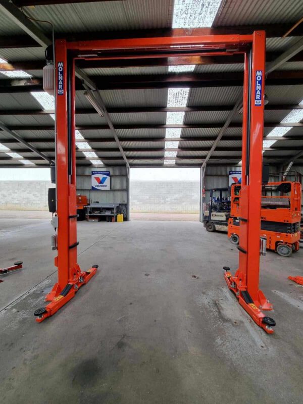 CM245-A 2 post hoist installed in service bay