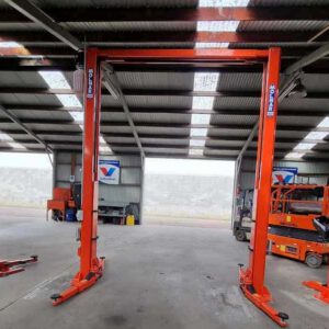 CM245-A 2 post hoist overhead arm clearance view