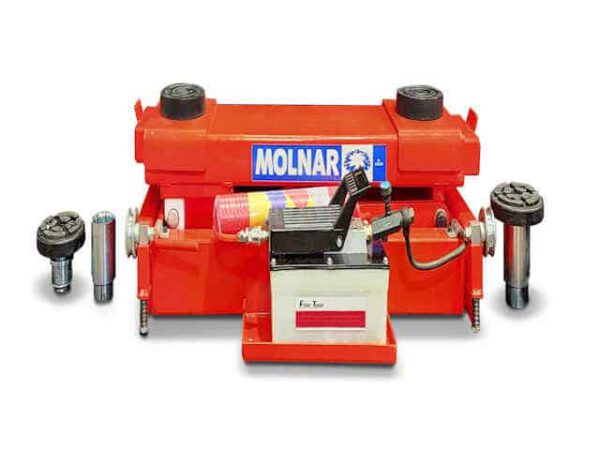 Micro 225 jacking beam enabling wheel free car servicing