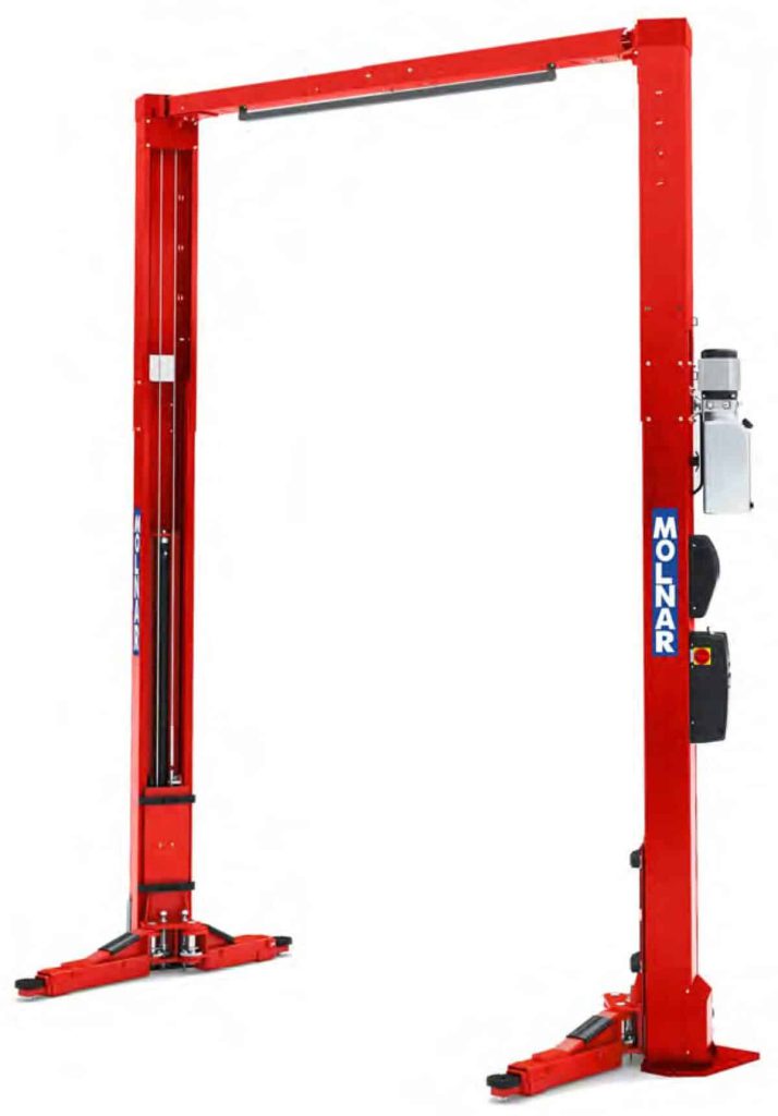 Molnar CM245-AS 4.5 tonne 2 post asymmetrical car hoist